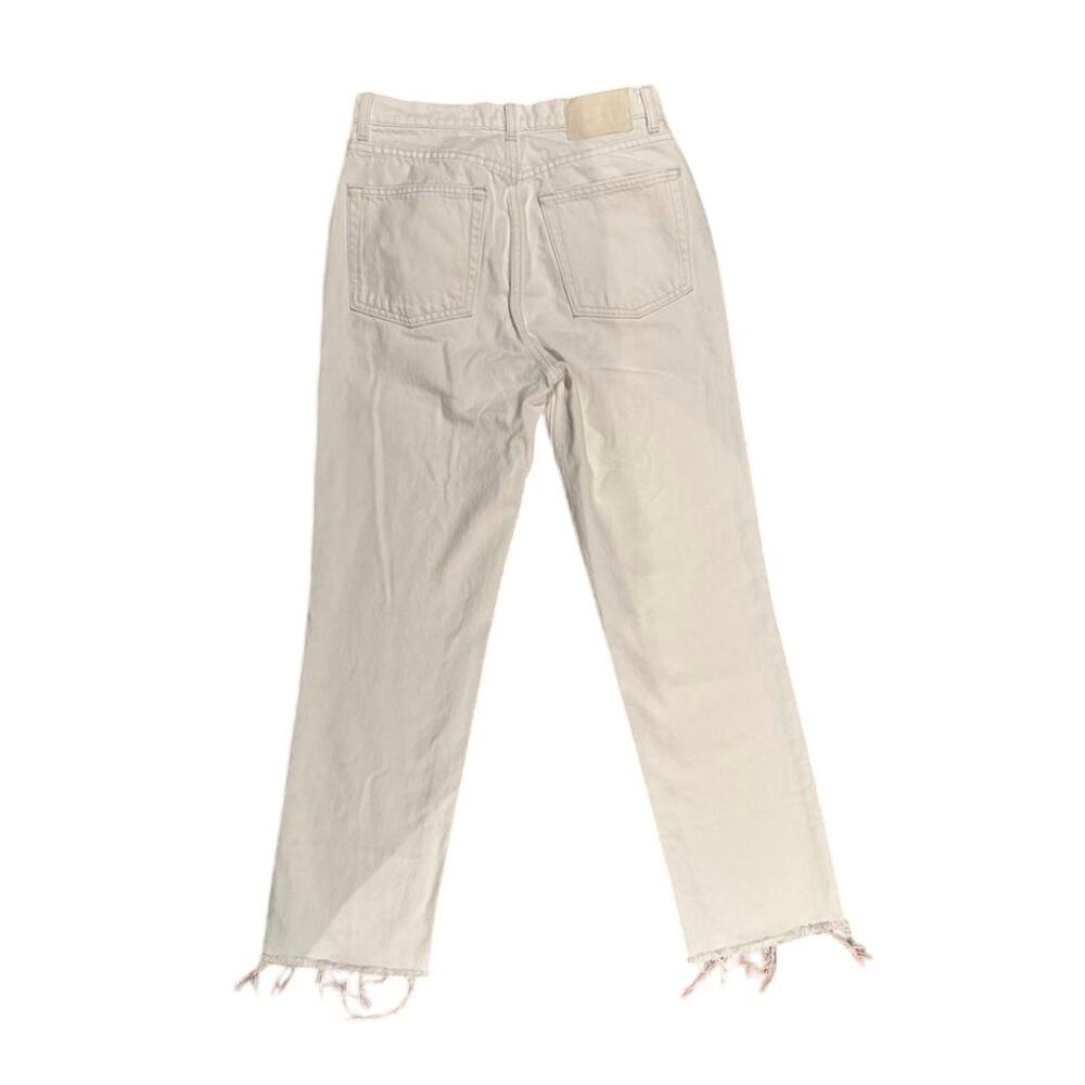 GRLFRND The Cassidy Mid Rise Straight Jeans White Raw Hem Size 26 - Picture 10 of 15